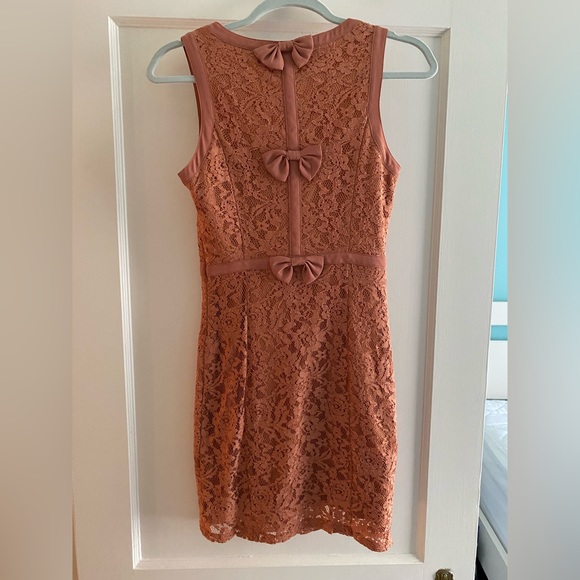 Forever 21 Lace, Pink Mini Dress with Bow Detailing - Picture 2 of 7